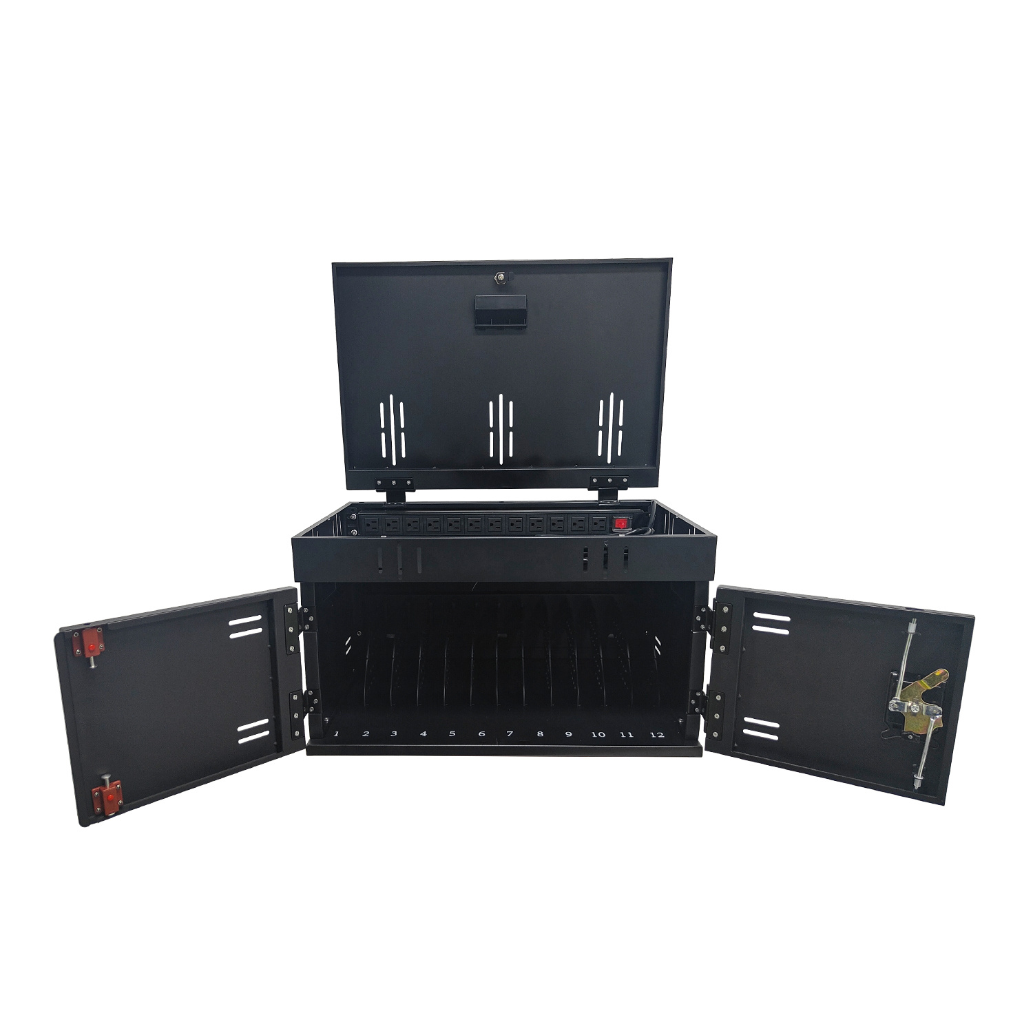 12-Device Charging Station For Laptops And Tablets, Charging Cart Charging Cabinet, Surge Protection For Classroom Or Office, Up To 17.3 Screen