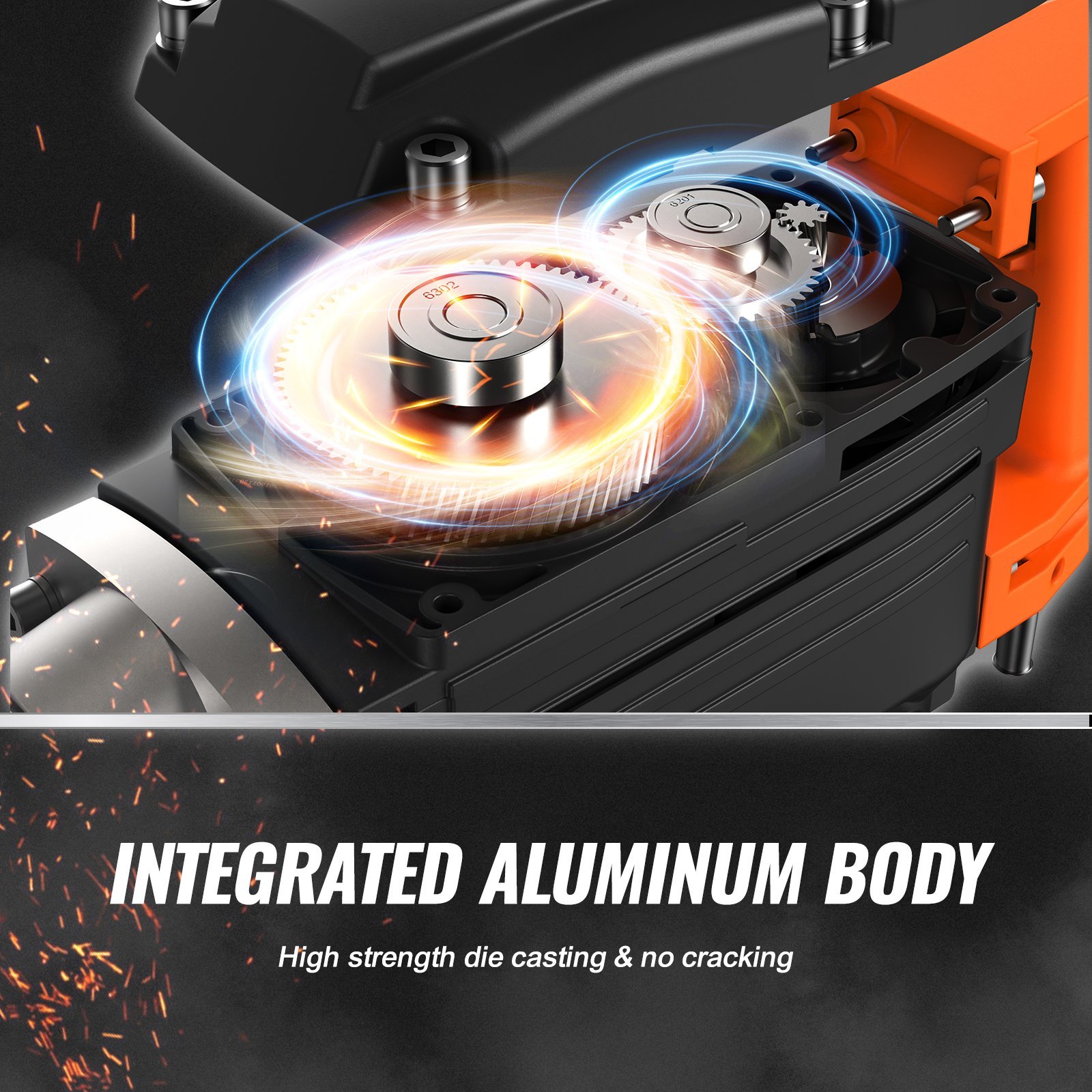 Demolition Jack Hammer, 1350 BPM Concrete Breaker 6pcs Chisels Bit Chipping With Case, 2200W Electric Jackhammer Heavy Duty, Black - Image 3