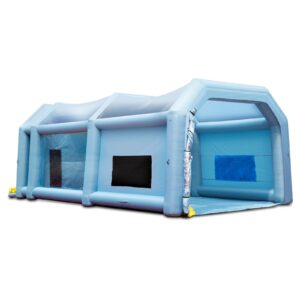 Inflatable Paint Booth, 33x20x13ft Inflatable Spray Booth, High Powerful 950W+1100W Blowers Spray Booth Tent, Car Paint Tent Air Filter System For Car Parking Tent Workstation Motorcycle Garage
