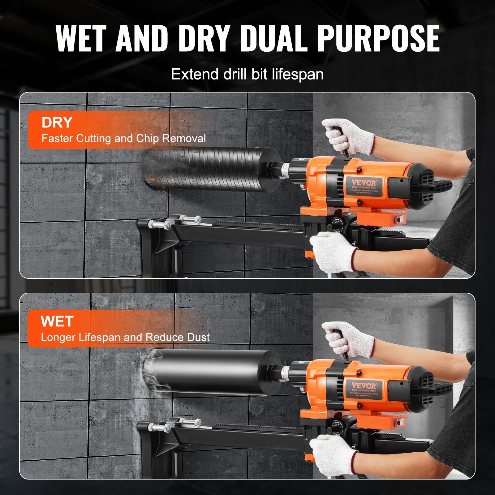 Core Drill Machine 0.8-11.8in Dia 3500W Diamond Core Drill Rig With Stand - Image 3