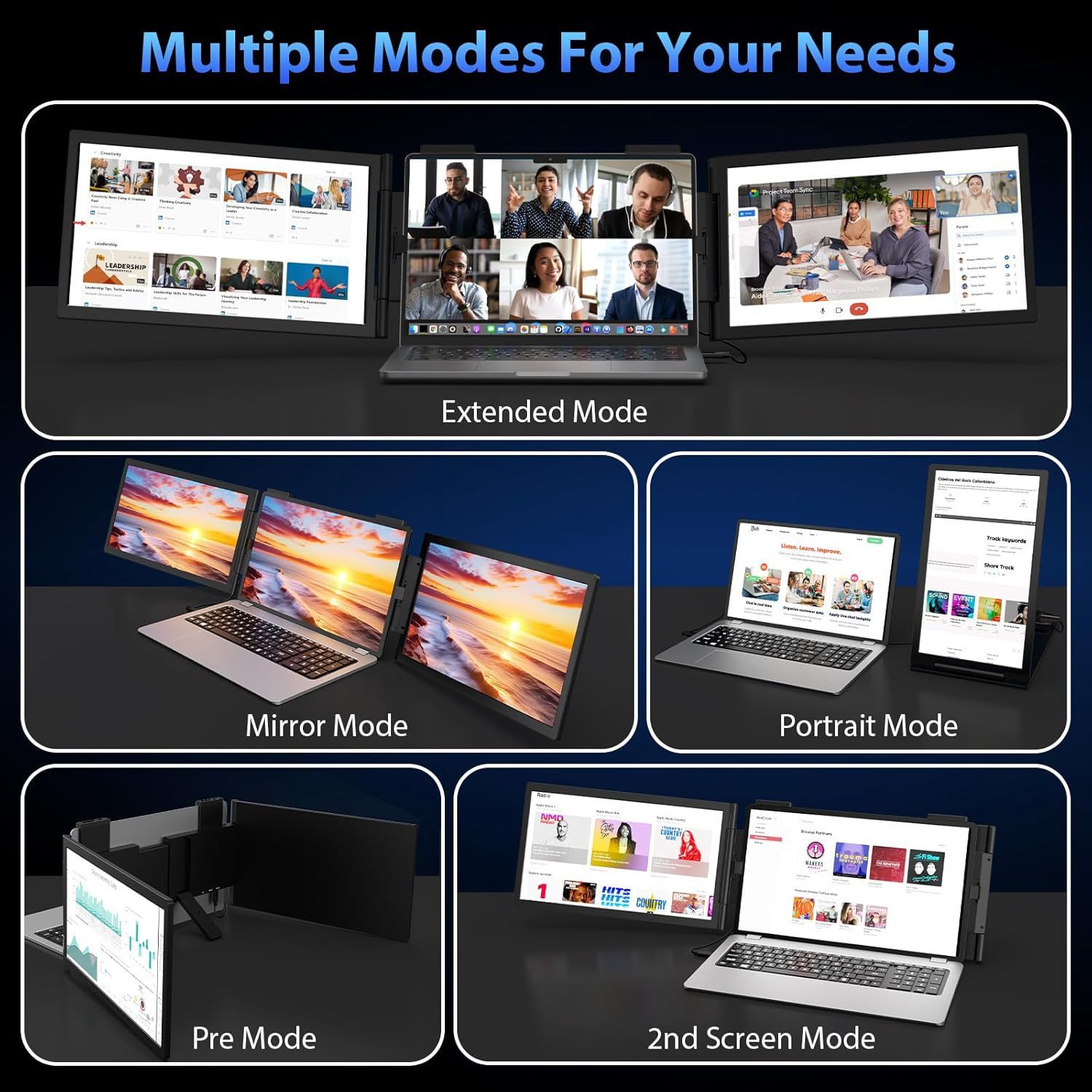 14-inch Dual-Screen Portable Monitor Laptop Expansion Screen - Image 4