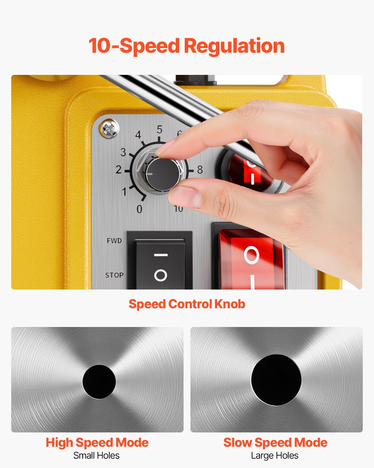 Magnetic Drill 1200W 2810 Lbf Mag Drill Press 1.6 In Boring Diameter Yellow - Image 6