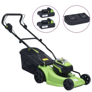 Cordless Lawn Mower with two 20V 2000 mAh Li-Ion battery packs