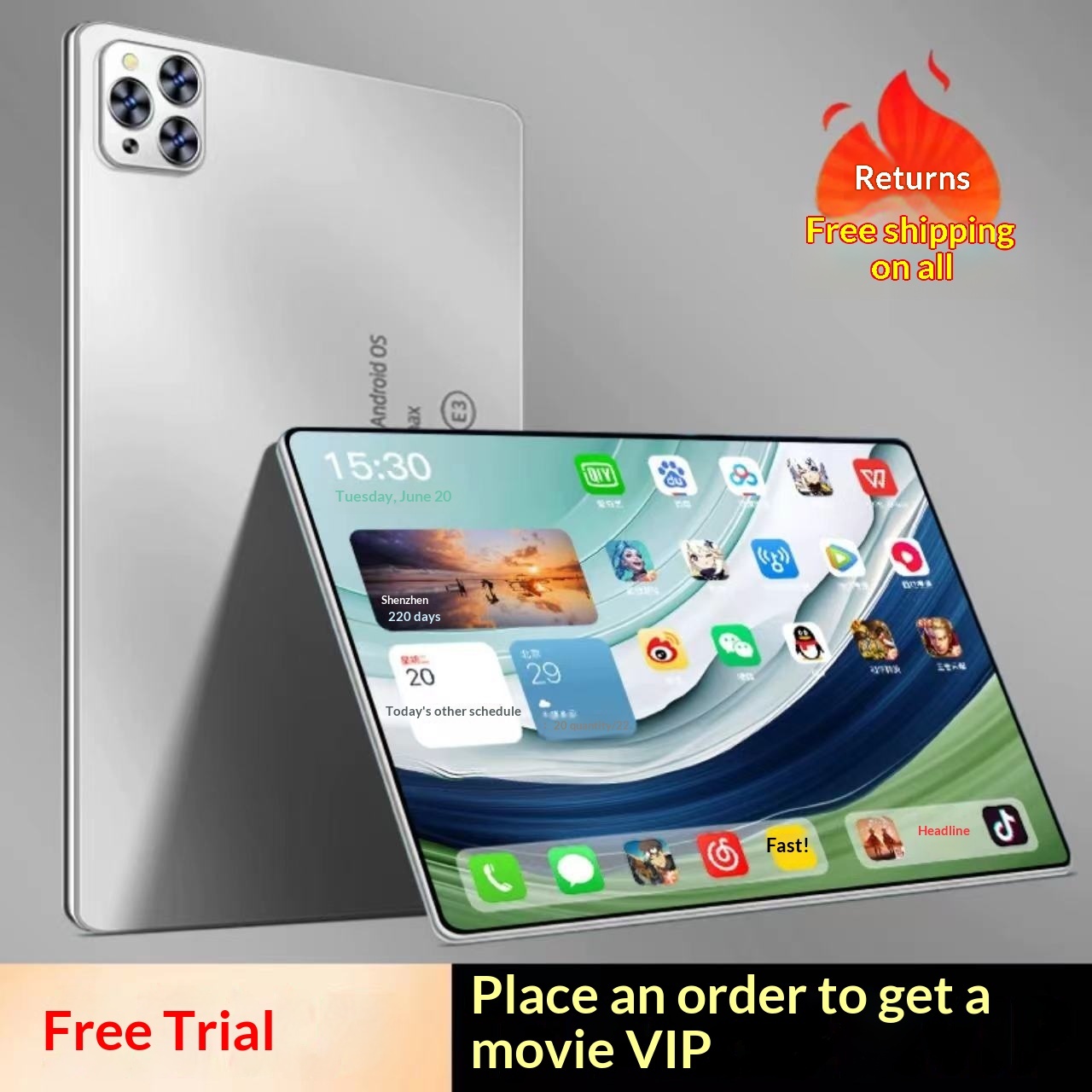 16GB 1024GB Snapdragon 888 All-Network Compatible Tablet - Image 2