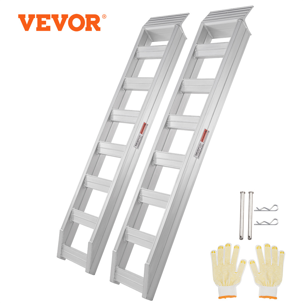 VEVOR Aluminum Ramps, 8810 Lbs, Heavy-duty Ramps With Top Hook Attaching End, Universal Loading Ramp For Motorcycle, Tractor, ATV UTV, Trucks, Lawn Mower, 72inL X 15inW, 2Pcs - Image 7