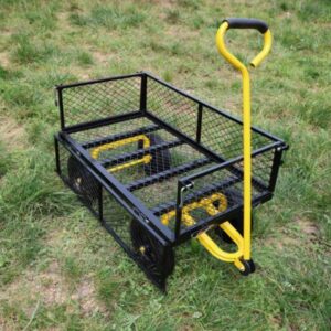 Solid Wheel Tool Trolley Garden Wood Cart